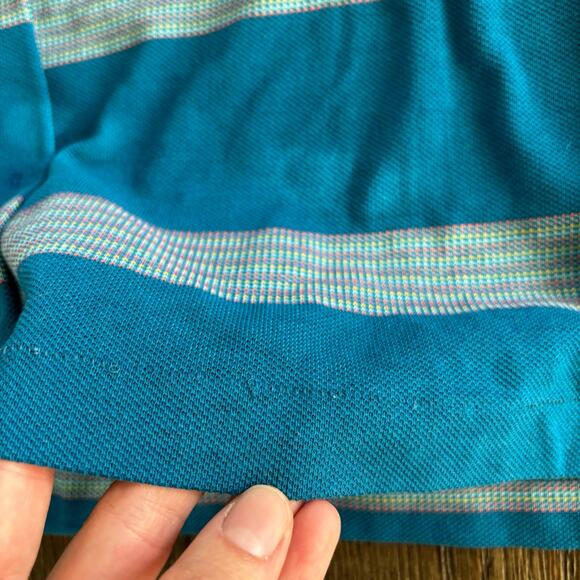 Vintage Winnie the Pooh Boys Polo Shirt Size 7 Blue Striped - Picture 4 of 8